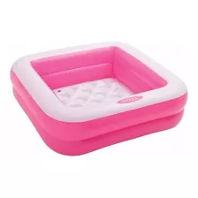 Pileta Inflable Cuadrada Intex 57100 De 85cm X 85cm X 23cm 57l Rosa Y Blanca