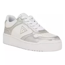 Tenis Mujer Guess Gbg Miram Plataforma Casuales Blanco Plata