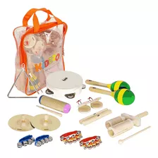  Bandinha Infantil Kidzzo Kit Com 10 Instrumentos E Mochila