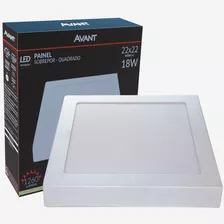 Painel Plafon Led 18w Sobrepor Quadrado 4000k Bivolt 22x22cm