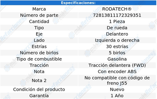 Maza Rueda Delantera Izq/der Cadillac Xts V6 3.6l Fwd 13-17 Foto 5