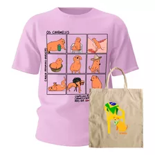 Kit Camiseta Caramelo E Ecobag Meme Patrimonio Brasileiro