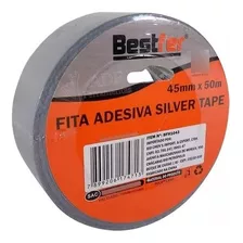 Fita Silver - Tape Reforçada 45 Mm X 50 Mt Cinza Bestfer