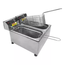 Fritadeira Industrial Elétrica 8 L 2 Cubas Master 4000w Inox