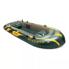 Bote Inflable Gomon Seahawk 4 Set Accesorios + Parches Intex