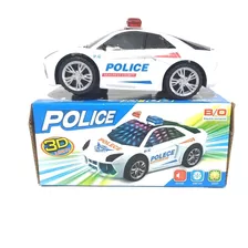 Carrinho De Policia 3d Com Som E Led