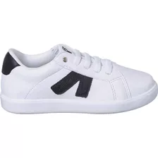 Tênis Infantil Ortopasso Casual Menino Branco Preto Estilo V