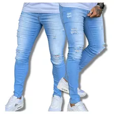 Calsa Masculina Jeans Skinny Com Lycra Elastano 36 Ao 48