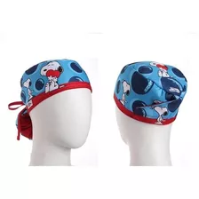 Gorros O Cofias Clínicos Quirúrgicos / Snoopy Azul Con Rojo