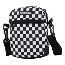 Everbags Mini Bolsa Lateral Tranversal Tiracolo Xadrez Cor Preto/blanco