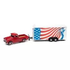 Miniatura - 1:64 - 1955 Chevy Cameo With Trailer - Truck And