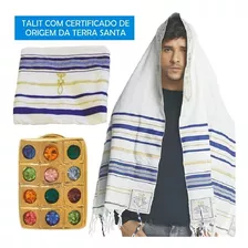 Talit Gadol Messianico + Broche 12 Tribos + Bolsa Transporte