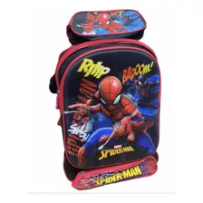 Mochila Niño Spaiderman Con Rueda Relieve Impermeables