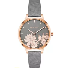 Reloj Nine West Dama Original De Moda Elegante Color De La Correa Gris