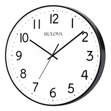 Reloj De Pared Bulova Office Mate, 16 , Blanco Y Negro