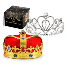 Joyin Royal Jewleled 2 Pack King's Y Queen's Royal Crowns -