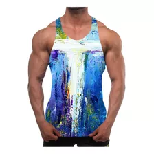 Camiseta Masculina De Treino Tank Gym Z Com Costas Em Y Sem