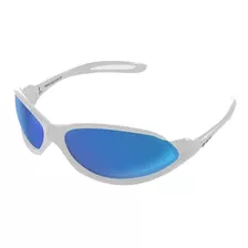 Óculos De Sol Spy 39 Open Standard Armação De Náilon Cor Branco, Lente Azul De Polímero Clássica, Haste Branco De Náilon