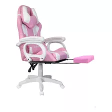 Silla Gamer Extingtion Masajeador Lumbar Apoya Pies - Rosado