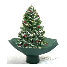 Árbol De Navidad Adornos Musica Luces Nieve - Sheshu Navidad Color Verde