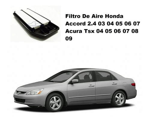 Filtro  De Aire Honda Accord 2.4 03 04 05 06 07 Acura Tsx 04 05 06 07 08 09 Foto 2