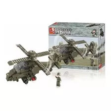 Blocos De Montar Land Force Helicóptero 199 Peças Multikids