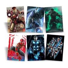 Kit 6 Quadros Placas Decorativas Super Heróis Vingadores 09