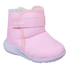 Bota Infantil Feminina Ortopé Sport Baby Com Lã Rosa