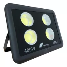  Refletor Ultra Led 400w Com Lente Bivolt Slim Holofote Ip66 Branco Frio Condomínios Parques Campo Quadras