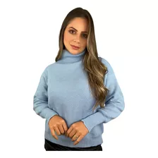 Blusa Feminina De Frio Tricot Gola Alta Grossa Lançamento