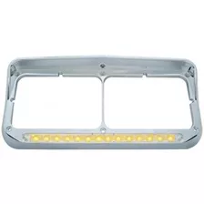 Bisel Para Faro 4x6 Con Barra 14 Leds Mica Clara Luz Ambar