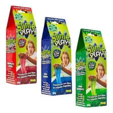 Kit 3 Potes Slime Play Gosma Verde Azul E Vermelho - Sunny