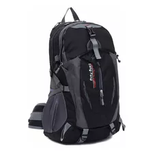 Mochila De Senderismo De Nailon Impermeable De 35 L, Color Negro Y Gris Charbs