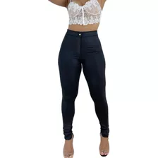 Calça Disco Hot Pants Cintura Alta Leggin Com Bolso Cirre 