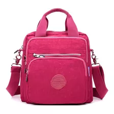 Bolsa Mochila Feminina Nylon Com Alça Removível Rosa