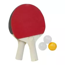 Racket Tênis De Mesa C/ 2 Raquetes E 3 Bolinhas