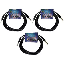 Pack X3 Cable Plug Soundking 3m Para Guitarra, Bajo, Teclado