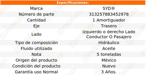 (1) Amortiguador Hid Tras Izq/der Sprinter 03/06 Syd Foto 2