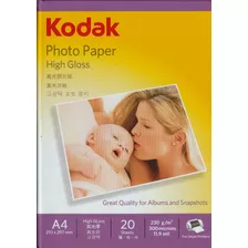 Papel Fotografico Kodak Brillo Premium 230grs A4 X3 Paquetes