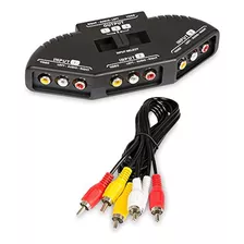 Divisor Rca De Fosmon A1602 Con Audio De 3 Vías, Caja De Int