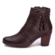 Bota Feminina Montaria Salto Quadrado Cano Curto Country