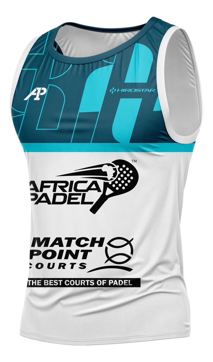 Remera Sin Mangas Padel Tolito Aguirre World Padel Tour Azul Petróleo Estampado M