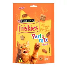 Petisco Friskies Party Mix 40g De Gatos Frango,fígado E Peru