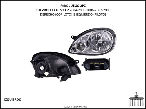 Faro Chevy 2004-2008 C2 2p Juego 2pz Ctt Foto 3