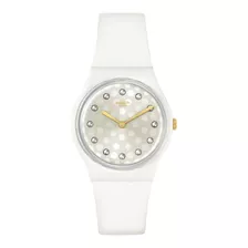 Reloj Swatch Sparkle Shine De Silicona Blanca Para Mujer Ss Color De La Malla Blanco Color Del Bisel Blanco Color Del Fondo Blanco