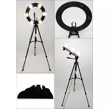 Ring Light 06 Lampadas Led 5w 2em1 + Tripé 1,50 + Kit Selfie