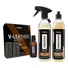 Kit Proteção Couro V-leather + Higicouro + Hidracouro Vonixx