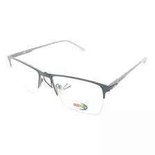 Anteojo Medio Marco Mdq M16 Receta Armazon Metal Flex Lentes