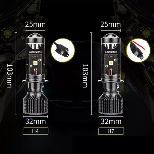 Y10led Lente Moto Luz Led Faro H4h7 Mini Integrado Xz Foto 3