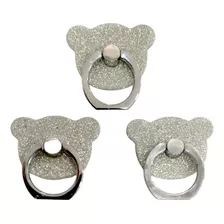 1 Soporte En Silicona Con Brillantina Con Forma De Oso